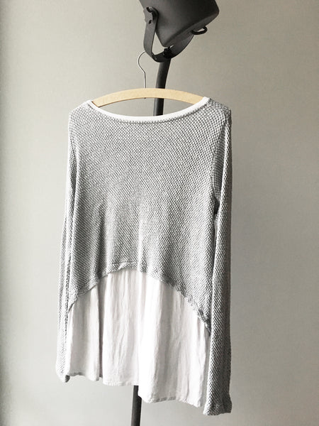 grey knit sweater