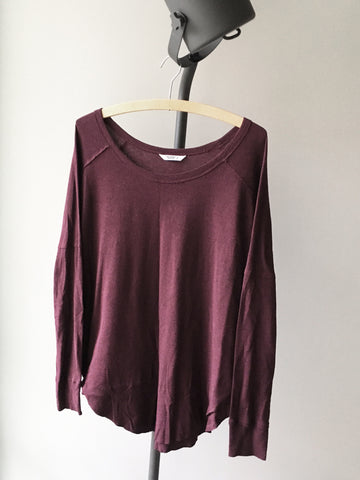 burgundy long tee