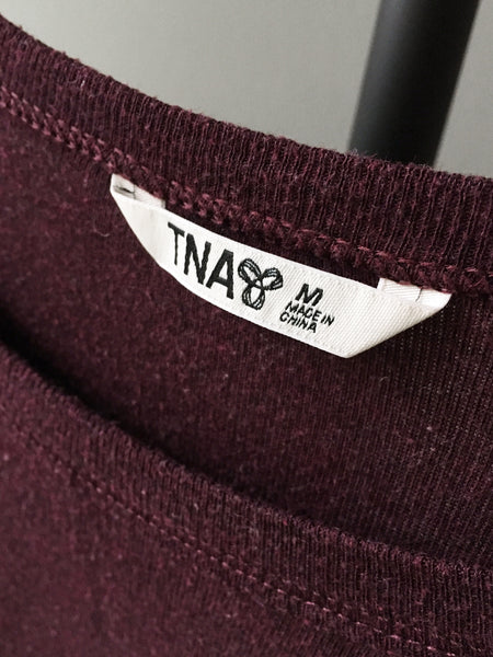 burgundy long tee